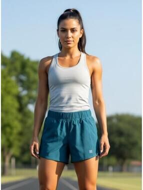 Brand New Women's Dark Teal Title Nine Updated Anti Runner Short 7" Small
